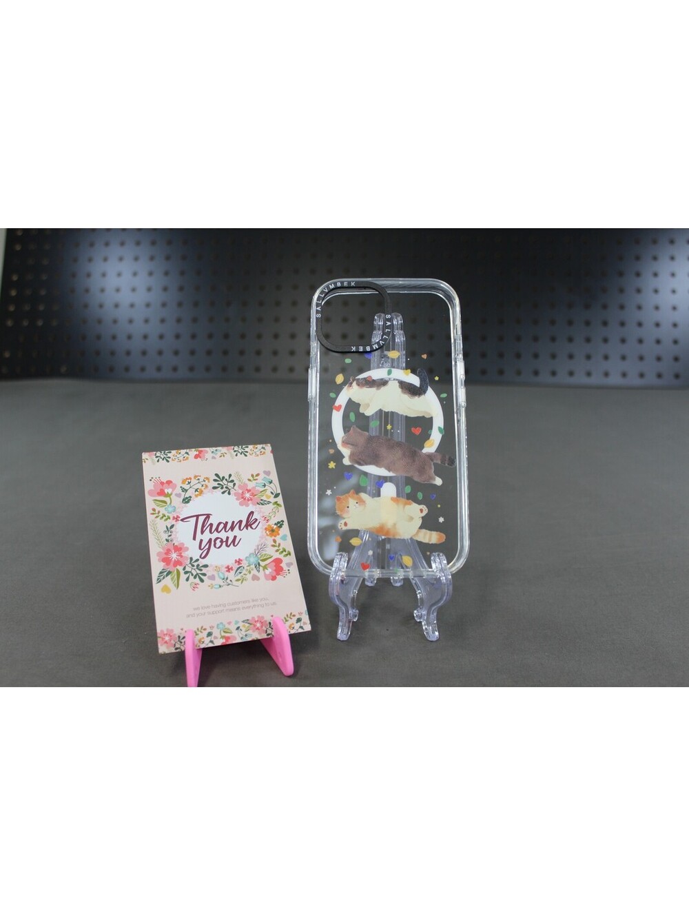 Sallvmbek Cute Chunky Cats Clear Case iPhone 16 Pro Max